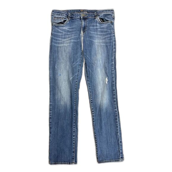 Kut From The Kloth Blue Medium Wash Mid-Rise Straight Leg Jeans Size 12 - Picture 2 of 14